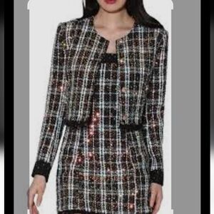 Walter Baker Multicolor Plaid Long Sleeve Dress